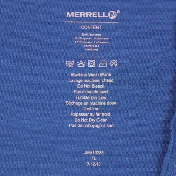 Merrell OptiWick UPF 50 Men's Extra Large Blue Knit Short Sleeve Polo Shirt - Picture 8 of 8